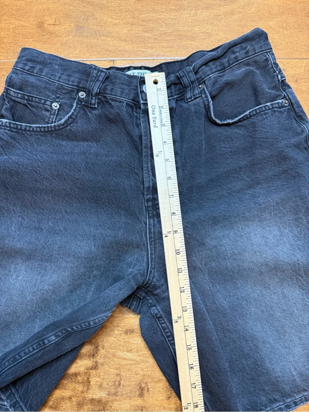 Free People We The Free Montana Black Denim Jorts Shorts Size 30 WORN ONCE